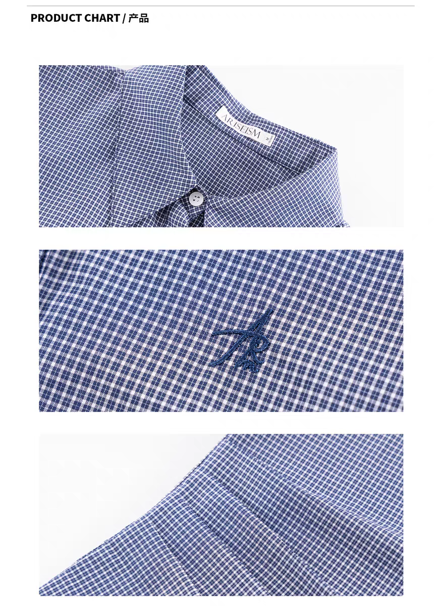 Клетчатая рубашка в винтажном стиле детальное фото 4