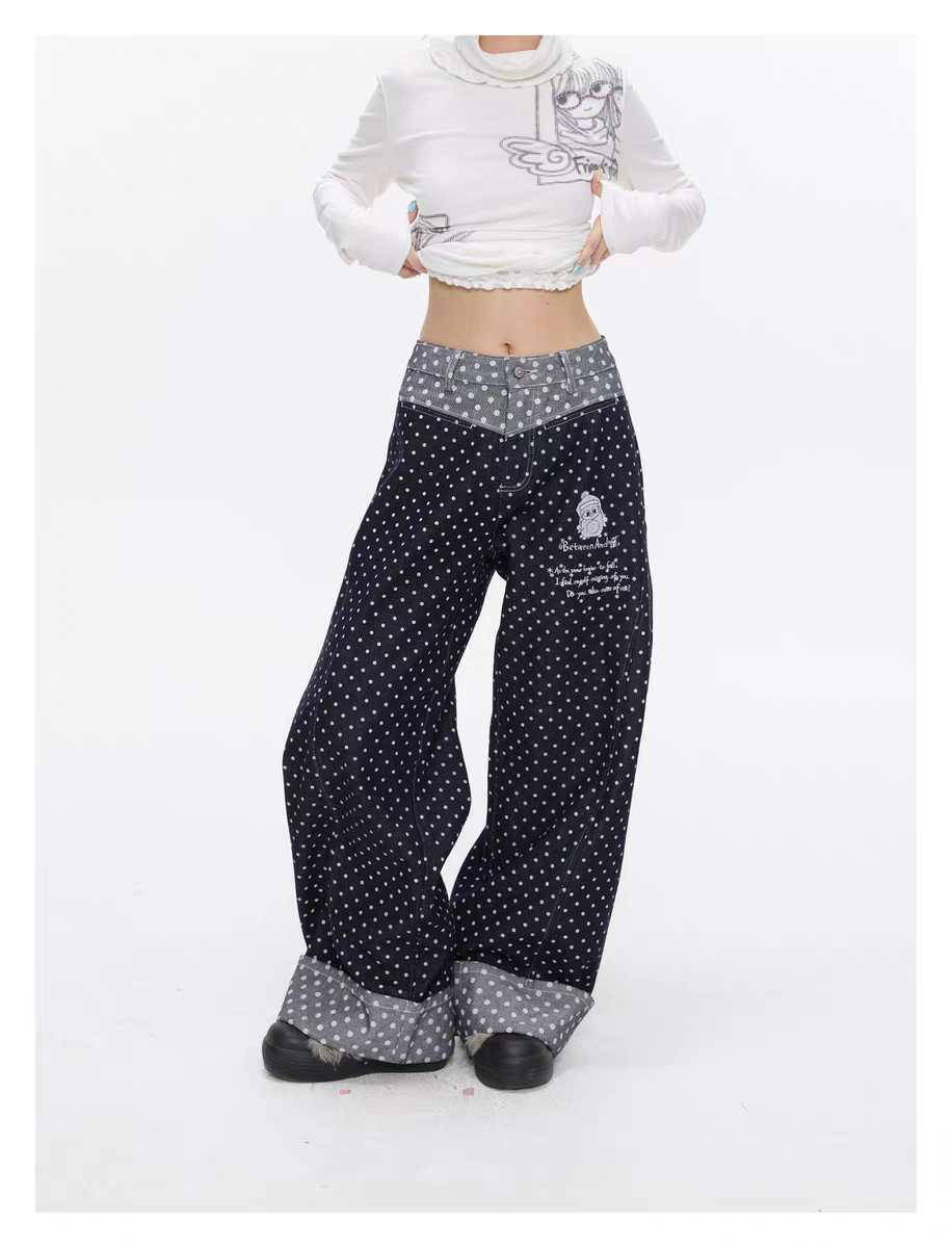 Джинсы «Снег Хоккайдо» с вышивкой пингвин детальное фото 23