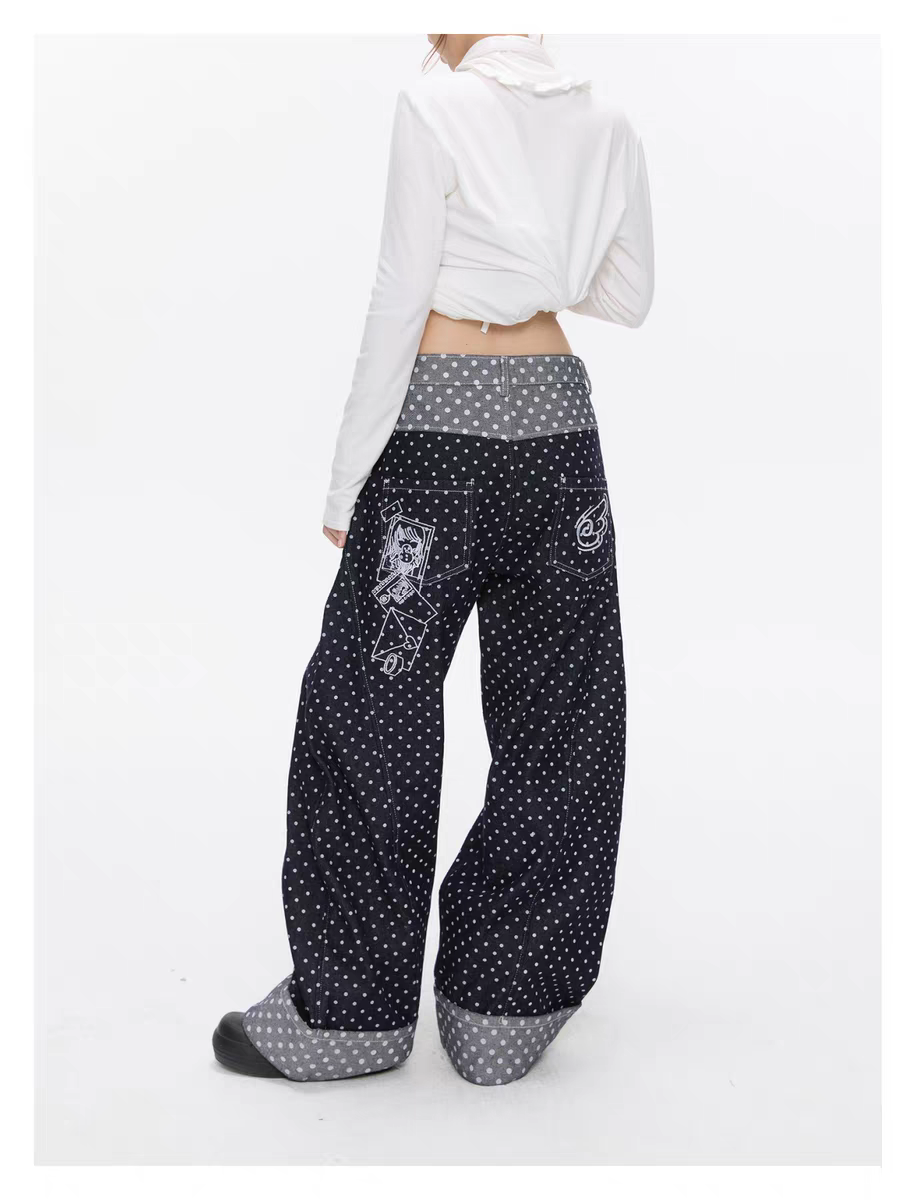 Джинсы «Снег Хоккайдо» с вышивкой пингвин детальное фото 25