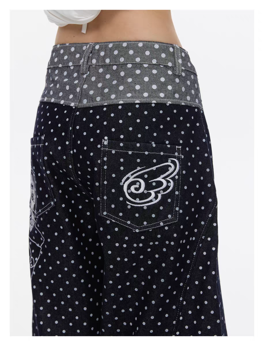 Джинсы «Снег Хоккайдо» с вышивкой пингвин детальное фото 27