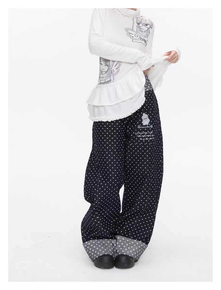 Джинсы «Снег Хоккайдо» с вышивкой пингвин детальное фото 30