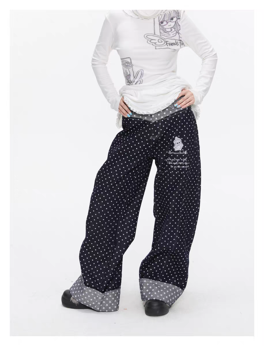 Джинсы «Снег Хоккайдо» с вышивкой пингвин детальное фото 31