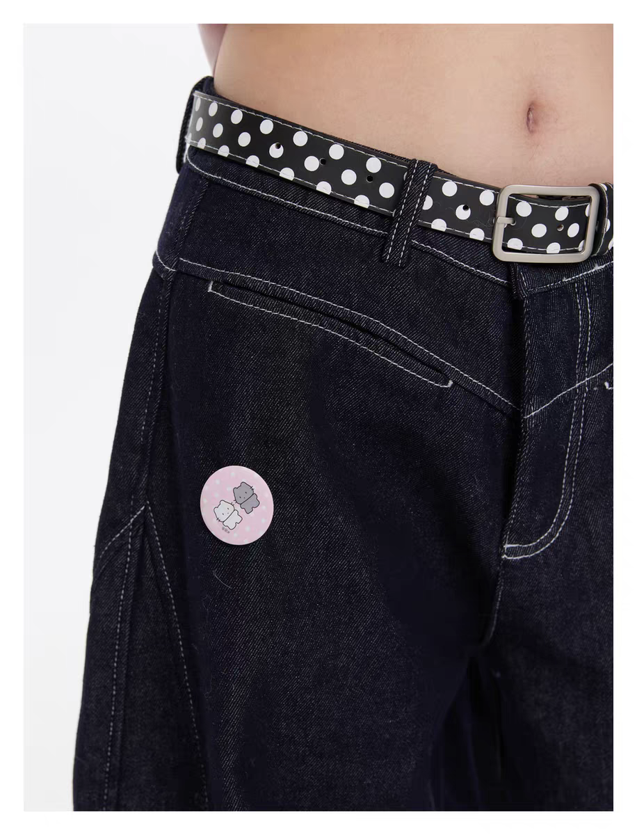 Джинсы «Снег Хоккайдо» с вышивкой пингвин детальное фото 7