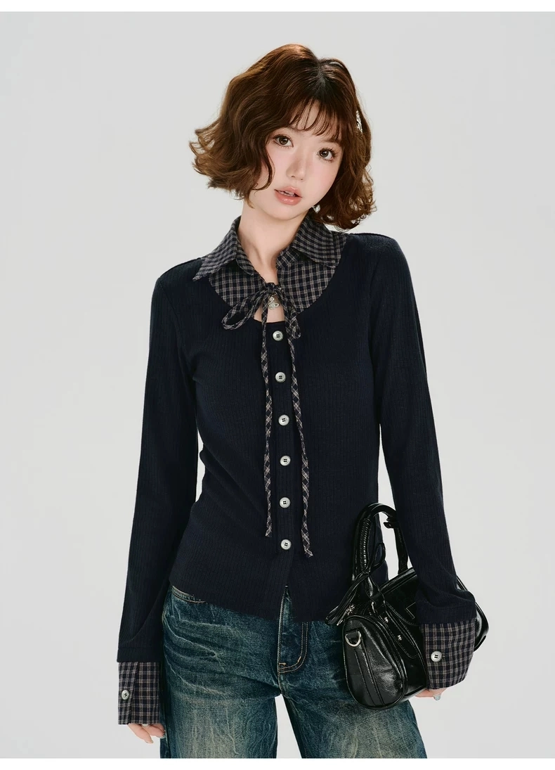 Двухслойный лонгслив-обманка детальное фото 11