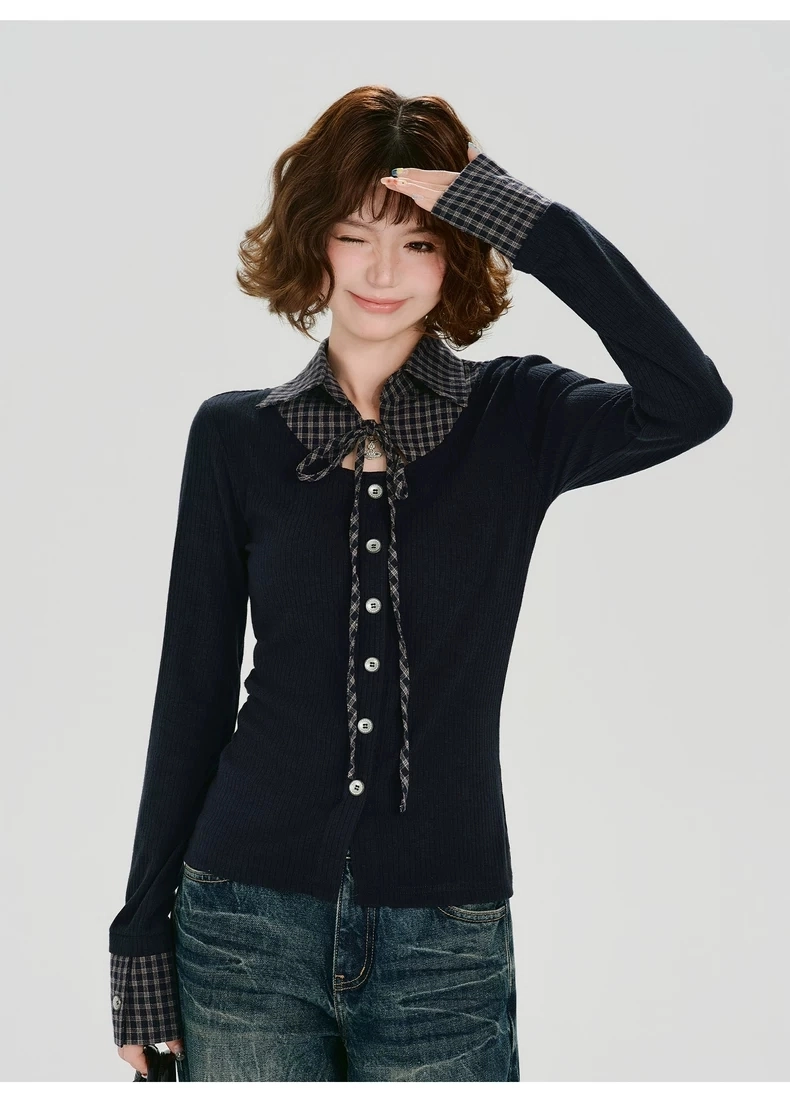 Двухслойный лонгслив-обманка детальное фото 7