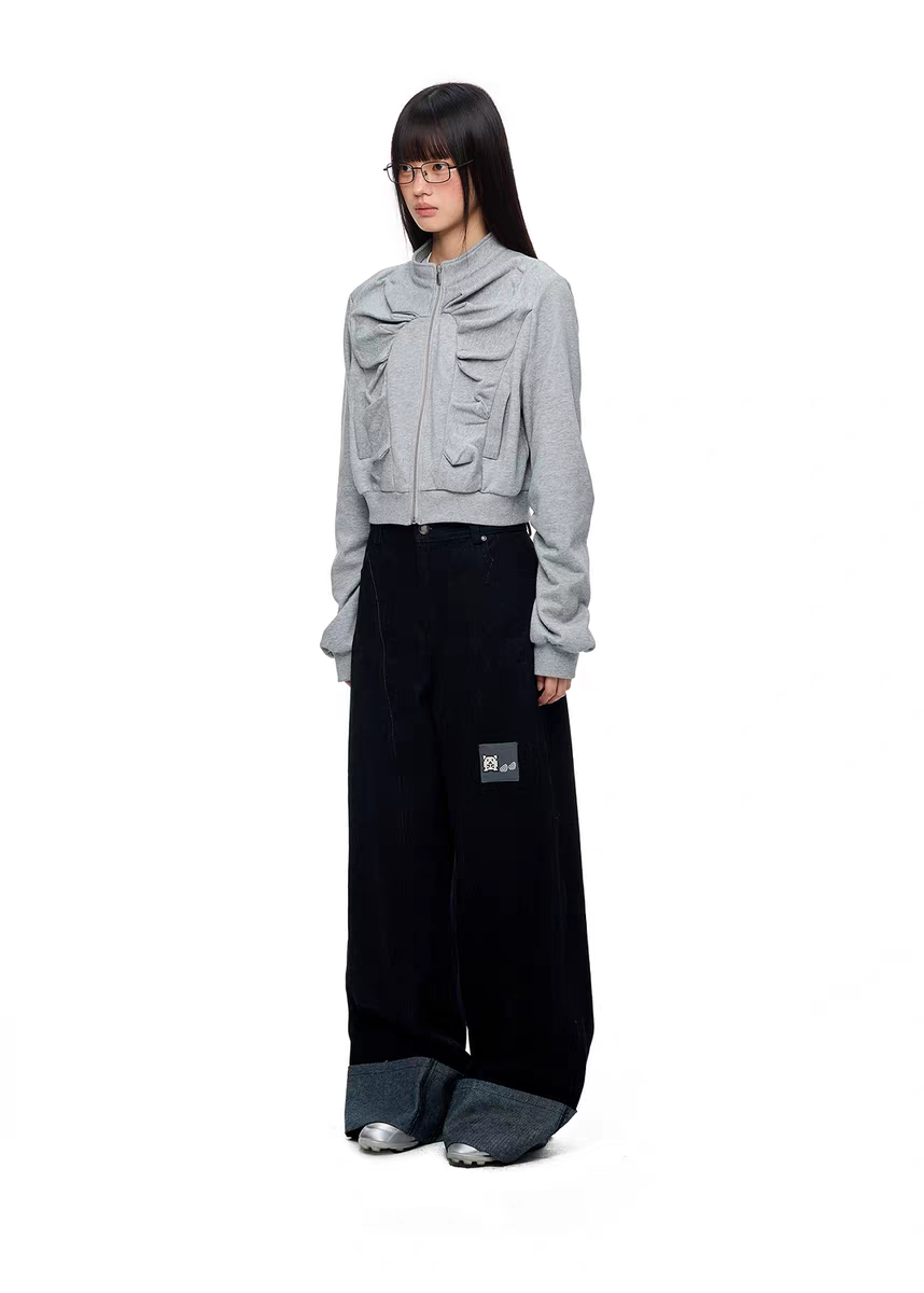 Брюки «Туманные строки» со съёмной драпировкой детальное фото 13