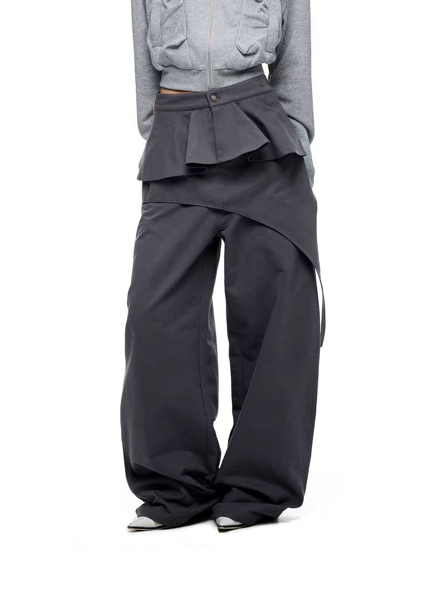 Брюки «Туманные строки» со съёмной драпировкой детальное фото 16