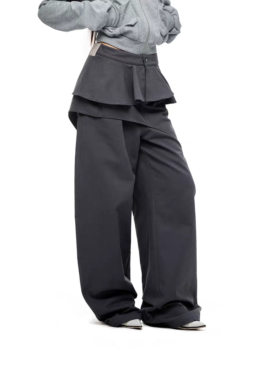 Брюки «Туманные строки» со съёмной драпировкой детальное фото 6