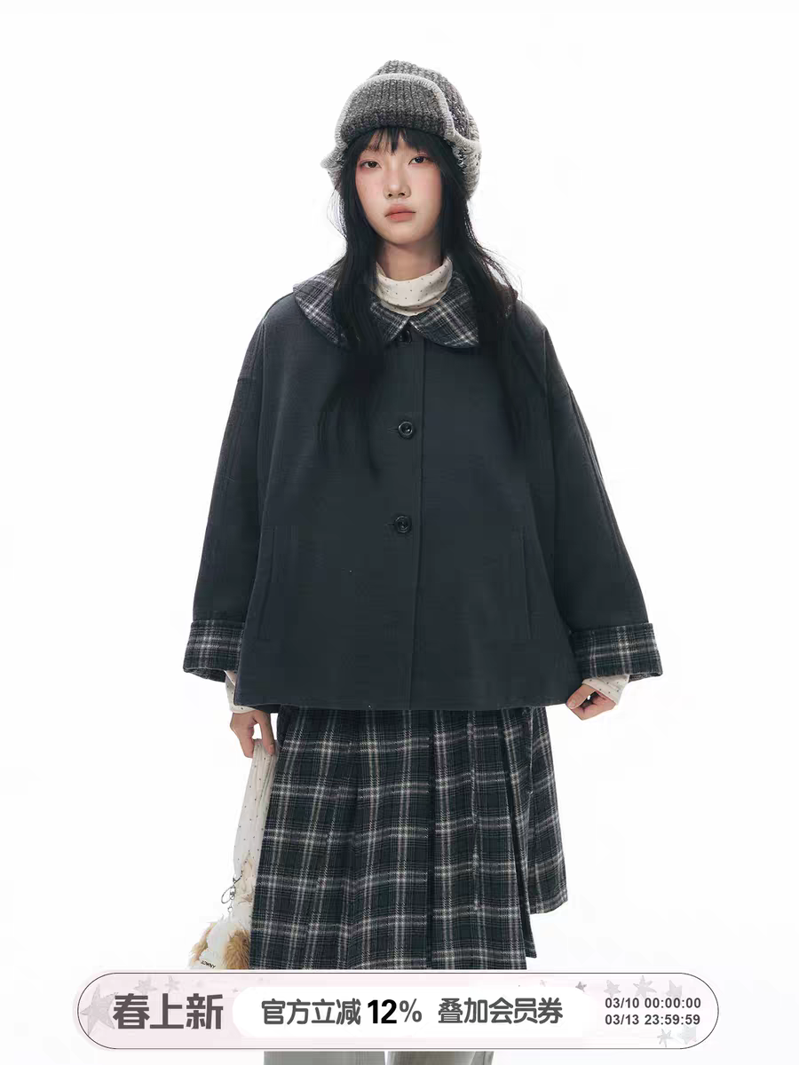 Плащ-накидка в клетку