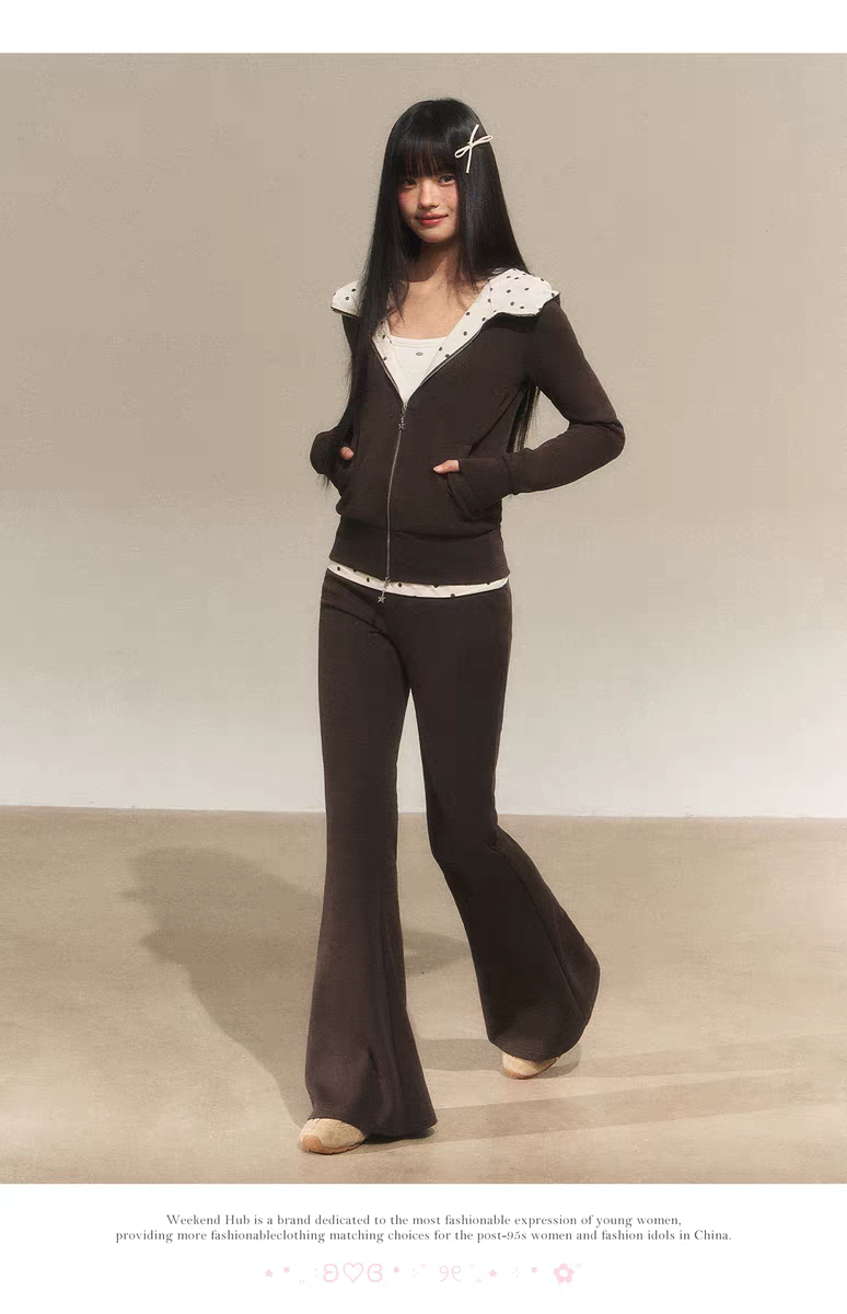 Зип-худи с капюшоном в горошек детальное фото 8