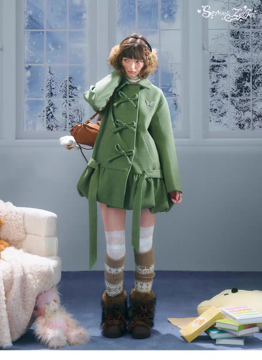 Пальто с бантом и асимметричным подолом детальное фото 13