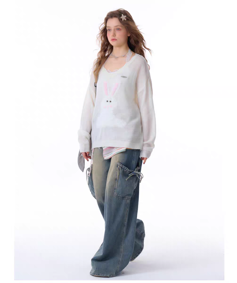 Джинсы карго с бантом и высокой талией детальное фото 10